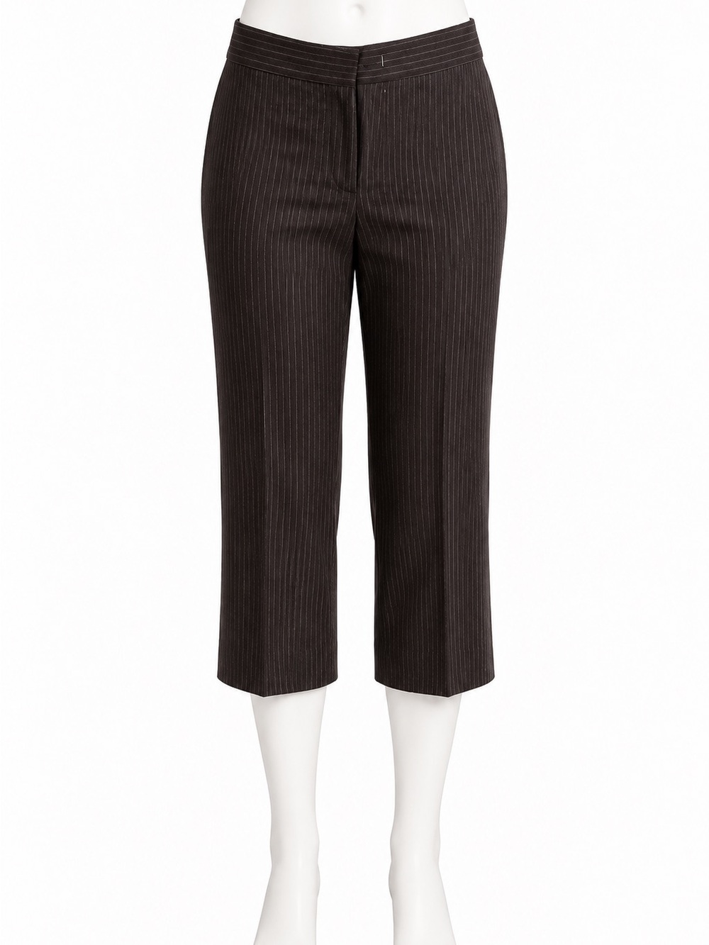Burberry Brown Pinstriped Cropped Trousers